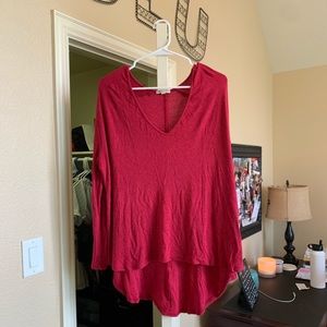 Red Anthropologie sweater
